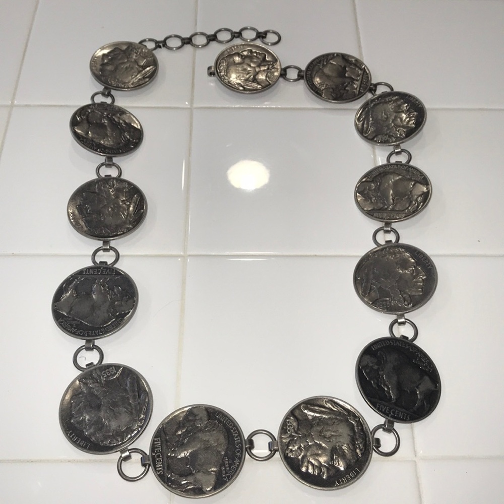 Indian and buffalo coin belt